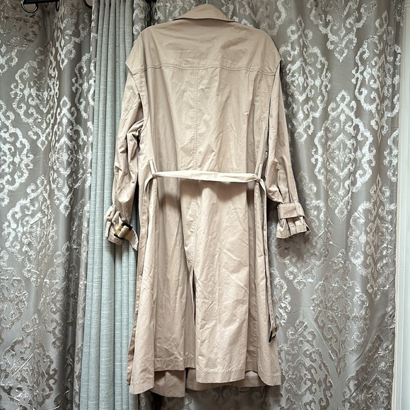 H&M Long Trench Cotton Twill Coat Size Large - Picture 11 of 12